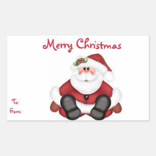 Christmas Gift Tags/Rectangle Stickers/Santa Sticker