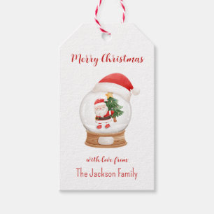 Christmas Gift Tags - Santa Claus Snowglobe