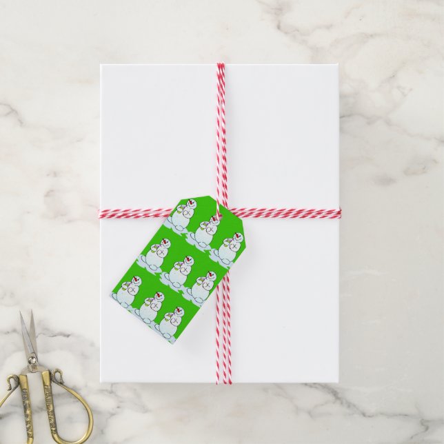 Christmas Gift Tags Snowman (With Twine)