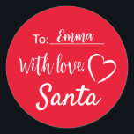 Christmas Gift Tags With Love From Santa Sticker<br><div class="desc">Christmas Gift Tags With Love From Santa Sticker.</div>