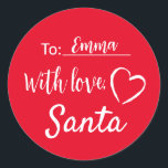Christmas Gift Tags With Love From Santa Sticker<br><div class="desc">Christmas Gift Tags With Love From Santa Sticker.</div>