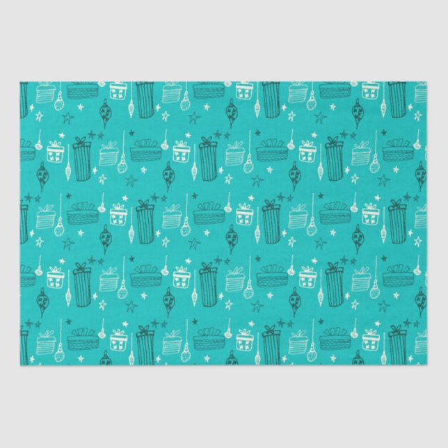 Christmas Gift Teal Tissue Paper (Front)