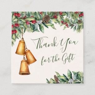Christmas gift Thank You Square Business Card