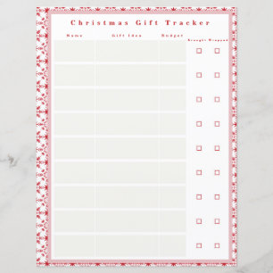 Christmas Gift Tracker for Binder