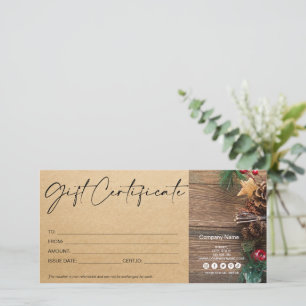 Christmas Gift Voucher Craft Paper Farm Vintage