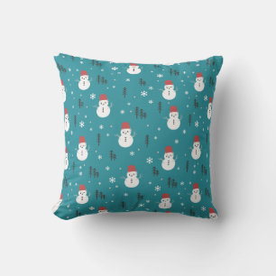  christmas gift winter snowman throw pillow