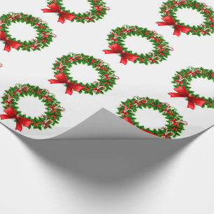Christmas Gift Wrap/Christmas Wreaths Wrapping Paper