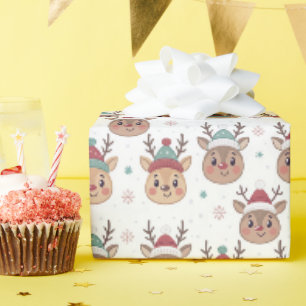 Christmas gift wrap cute reindeer