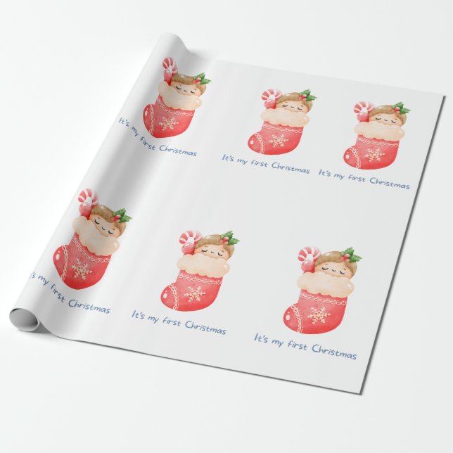 Christmas Gift Wrap - first Christmas  (Unrolled)