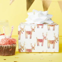 Christmas gift wrap rustic reindeer