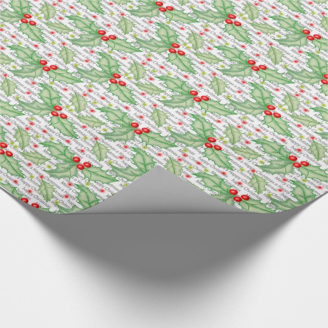 Christmas Gift Wrap/Seamless Pointsettas Wrapping Paper (Corner)