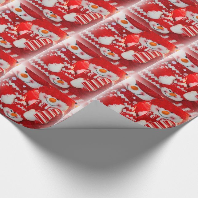 Christmas Gift Wrap/Snowman Family Wrapping Paper (Corner)