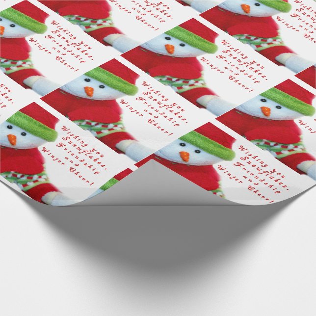 Christmas Gift Wrap/Snowman & Winter Cheer Wrapping Paper (Corner)