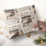 Christmas Gift Wrap Vintage Wrapping Paper Sepia<br><div class="desc">Wrap your Christmas gifts in this charming and whimsical North Pole Newspaper Christmas Wrapping Paper. This unique gift wrap features a delightful newsprint design reminiscent of a vintage newspaper. The festive gift wrap adds a touch of nostalgia to your presents,  making them even more special.</div>