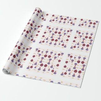 Christmas Gift Wrap with Colorful Garlands