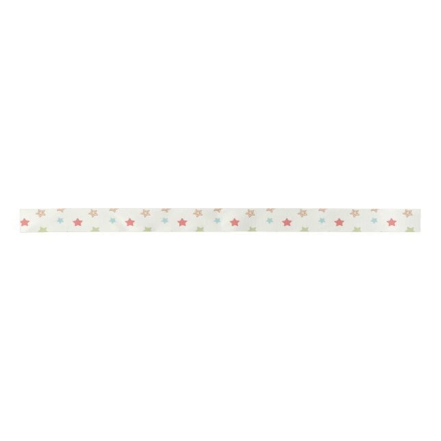 Christmas gift wrapping ribbon with a star satin ribbon (Front)