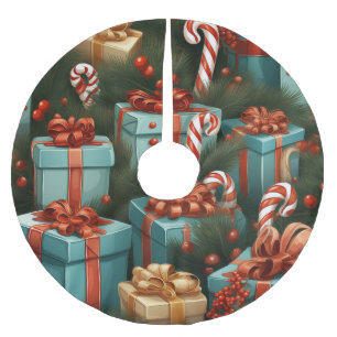 Christmas gifts brushed polyester tree skirt