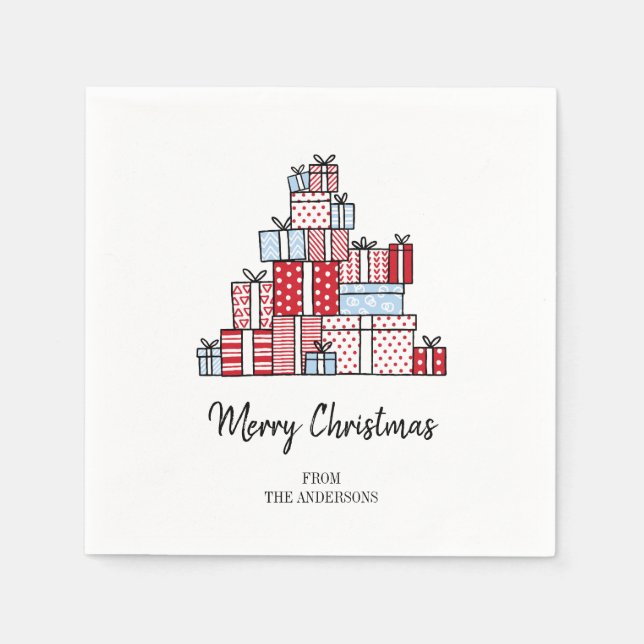 Christmas Gifts Holiday Paper Napkins (Front)