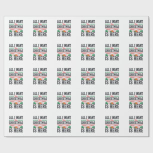 Christmas Gifts Holiday Typography Design Wrapping Paper