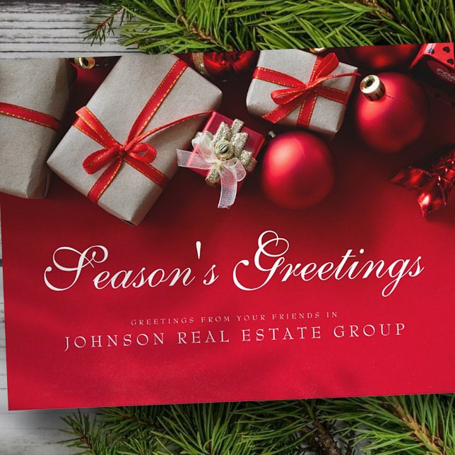Christmas Gifts in Red | Season's Greetings Postcard (Creator Uploaded)