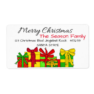 Christmas gifts  Merry Christmas  address label