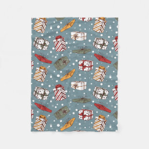 Christmas gifts pattern fleece blanket