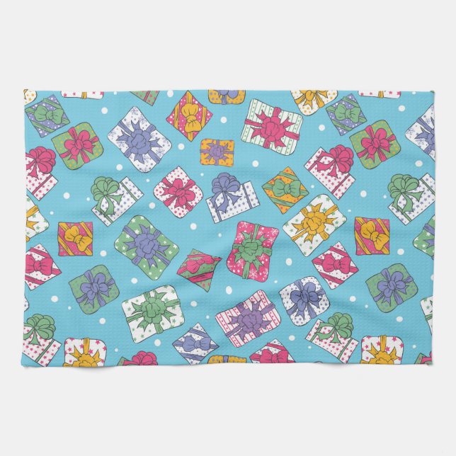 Christmas gifts pattern kitchen towel (Horizontal)