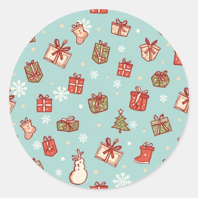 Christmas Gifts Pattern Stickers (Devant)