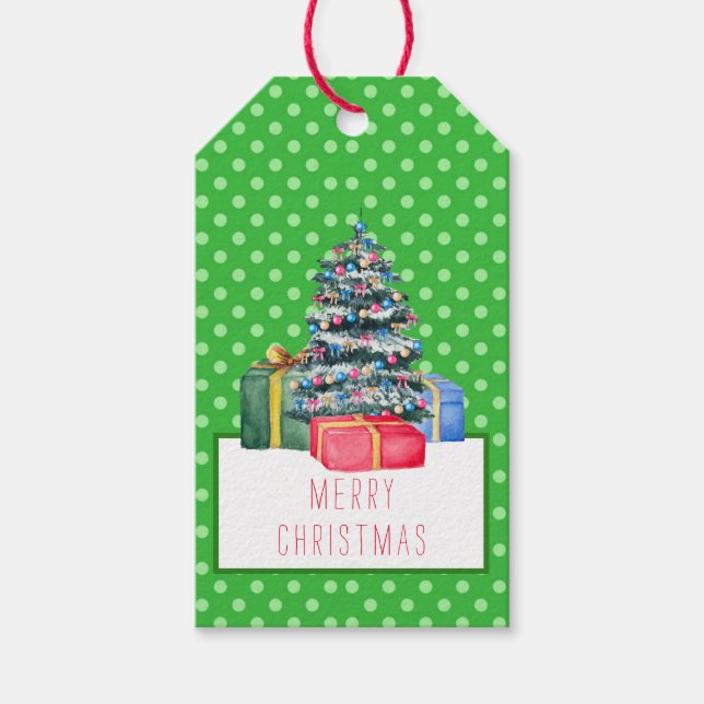 Christmas Gifts & Polka Dots Gift Tag (Front)