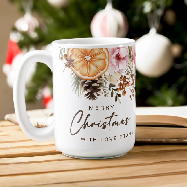 Christmas gifts rustic winter citrus botanical coffee mug (Christmas gifts rustic winter citrus botanical coffee mug Christmas gifts for mom)