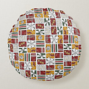Christmas Gifts With Bow Round Pillow