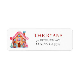 Christmas Gingbread House Retour Cartes d'adresse