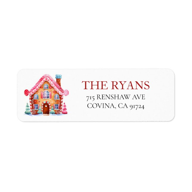 Christmas Gingbread House Retour Cartes d'adresse (Devant)