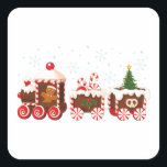 Christmas Ginger bread train Square Sticker<br><div class="desc">Christmas ginger bread train</div>