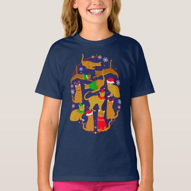 Christmas Ginger Cats T-Shirt (Front)