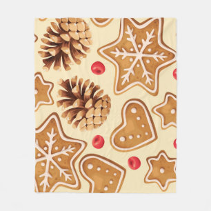 Christmas Ginger: Festive Seamless Pattern. Fleece Blanket