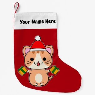 Christmas Ginger Tabby Cat Small Christmas Stocking