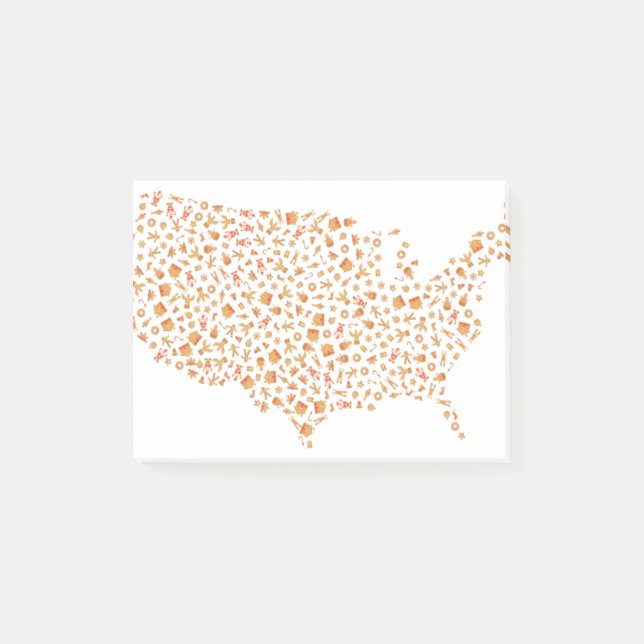 Christmas Gingerbread America Post-it Notes (Front)
