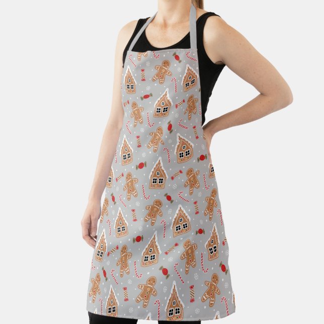 Christmas Gingerbread and Candy Canes Apron (Insitu)