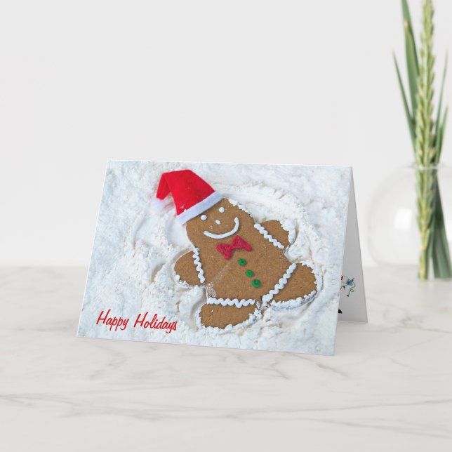 Christmas Gingerbread Angel Holiday Card (Front)