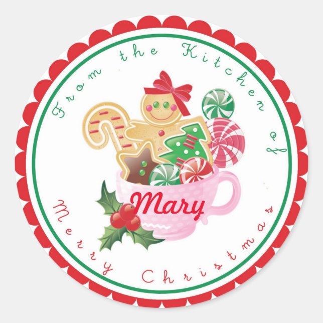 Christmas Gingerbread Baking Stickers Labels (Front)