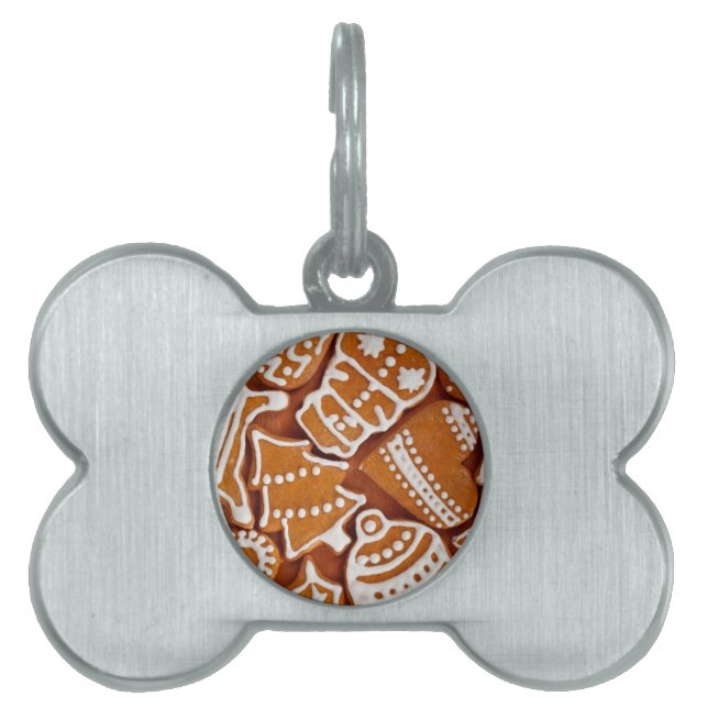 Christmas Gingerbread Biscuits Pet ID Tag (Front)