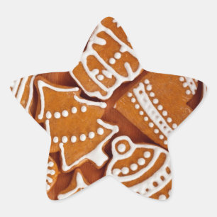 Christmas Gingerbread Biscuits Star Sticker