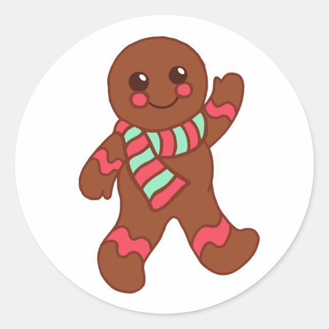 Christmas Gingerbread Boy Stickers (Front)