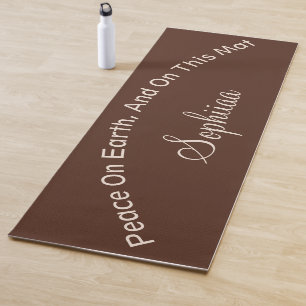 Christmas Gingerbread Brown Cinnamon Cream Custom Yoga Mat