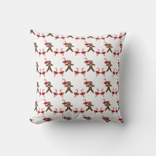 Christmas Gingerbread Candy Cookie Throw Pillow
