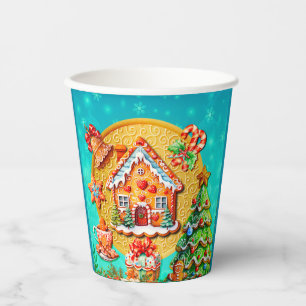 Christmas Gingerbread Candy House, and New Year Paper Cups