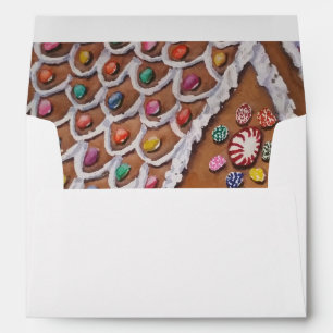 CHRISTMAS GINGERBREAD CANDY HOUSE PEACEFUL JOY ENVELOPE