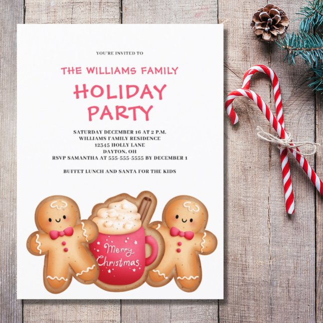  Christmas Gingerbread Cocoa Invitation Postcard (Creator Uploaded)