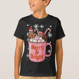 Christmas Gingerbread Cocoa Merry Bright Xmas Wome T-Shirt